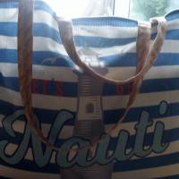 Shopper Bag XXL /  Stofftasche / Strandtasche / der ideale Alltagsbegleiter im maritimen Style - " Nauti" Bild 3