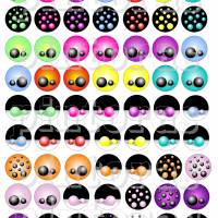 Cabochon-Vorlagen Bubbles, bunte Kugeln, 3D-Optik, Muster, 42 Motive zum Ausdrucken Bild 2