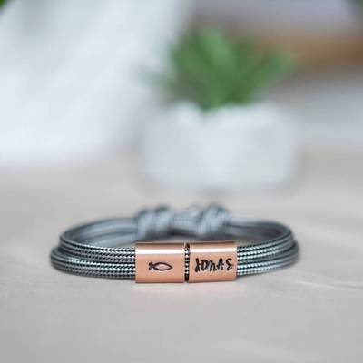 Armband personalisiert mit Gravur handgestempelt, Kommunion, Konfirmation, Firmung, Glücksbringer, Andenken 