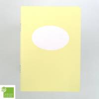 Notizheft, stroh-gelb, DIN A6, Titelschild zum Selbstbeschriften, handgefertigt, Recyclingpapier Bild 1