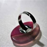 Ring pink mit 35 x 23 Millimeter großem Achat Stein rosa als Geschenk für sie Bild 5