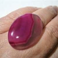 Ring pink mit 35 x 23 Millimeter großem Achat Stein rosa als Geschenk für sie Bild 7