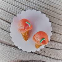 Eis Melone Ohrstecker Ohrringe handmodelliert  aus Fimo Ohrschmuck aus Polymer Clay Bild 1
