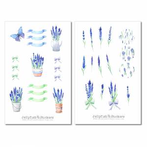 Lavendel Garten Sticker Set | Florale Aufkleber | Journal Sticker | Planer Sticker | Sticker Pflanzen | Sticker Natur, G Bild 2