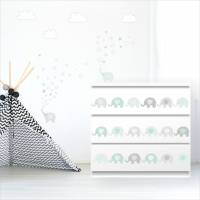 165 Wandtattoo Elefanten mint Wolken Sterne weiß grau - in 6 Größen - schöne Kinderzimmer Sticker Bild 5