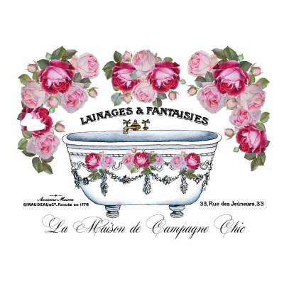 Wasserschiebefolie - Decalfolie - Abziehbild - Vintage - Shabby - French - Bad - 90082