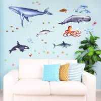 166 Wandtattoo Tiere der Meere - Blauwal, Hai, Delfin, Orca - in 6 Größen - schöne Kinderzimmer Sticker Bild 4
