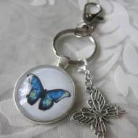 Schlüsselanhänger Schmetterling blau "Tendre" Geschenkidee Geburtstagsgeschenk Bild 1