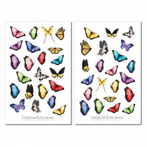 Schmetterlinge Sticker Set - Journal Sticker, Planer Sticker, Insekten, Natur, Bunte Sticker, Blumen, Garten, Memory Pla Bild 2