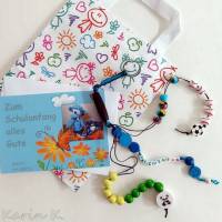 Rechenkette im Mini- Bag Brustbeutel Türkis Grün mit Glückwunschkarte und Geschenktasche RECHENFAN Bild 10