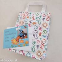 Rechenkette im Mini- Bag Brustbeutel Türkis Grün mit Glückwunschkarte und Geschenktasche RECHENFAN Bild 5