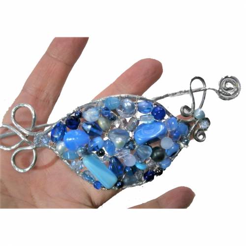 Tuchnadel celtic knot blau Geschenk für sie pastell türkis 120 x 50 Millimeter Aluminium silberfarben Geschenk