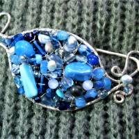 Tuchnadel celtic knot blau Geschenk für sie pastell türkis 120 x 50 Millimeter Aluminium silberfarben Geschenk Bild 6