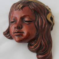 Wandmaske 60er Jahre Achatit Mädchen mit Haarband Bild 1