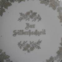 Vintage Porzellan Schale Silberhochzeit durchbrochener Rand Bild 2