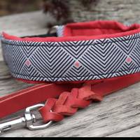 Halsband GEO mit Zugstopp Hund, Hundehalsband mit tollem Muster, Martingale Bild 1