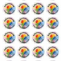 24 Sticker Etiketten Aufkleber, rund D= 4 cm, neu, Glückwunsch zum Geburtstag Bild 2
