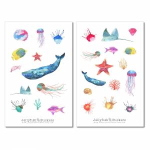 Unterwasserwelt Sticker Set | Aufkleber Tiere | Journal Sticker | Sticker Meer bullet journal sticker Sticker Sheet Bild 2