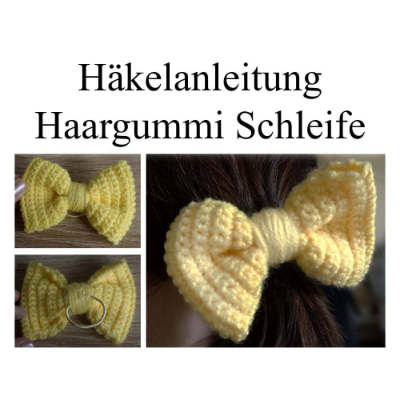 Häkelanleitung: Haargummi Schleife
