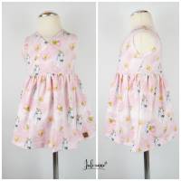 Sommerliches Kleid / Tunika "Belle" Wickeloptik Pferde & Blumen Rosa Bild 1