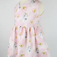 Sommerliches Kleid / Tunika "Belle" Wickeloptik Pferde & Blumen Rosa Bild 2