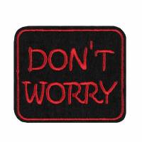 Aufbügler "Don`t worry" rot, Größe ca. 6 x 5 cm Bild 1