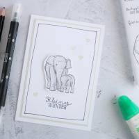 Babykarte "Kleines Wunder" Elefant Bild 1