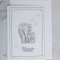 Babykarte "Kleines Wunder" Elefant Bild 2