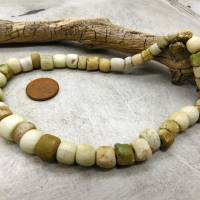 antike Glasperlen aus Djenné/Mali - dig beads Glas-Perlen mit Patina - weiß - kurzer oder mittlerer Strang Bild 1