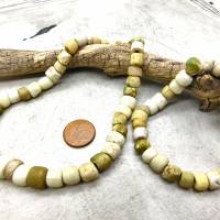 antike Glasperlen aus Djenné/Mali - dig beads Glas-Perlen mit Patina - weiß - kurzer oder mittlerer Strang Bild 6