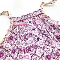 Sommerkleid 98 / 104, violett weiß florales Muster, Upcycling Bild 4