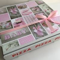 Windeltorte Pizza blau  mit Name personalisiert ..  auch in rosa erhältlich Bild 6