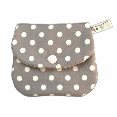 Gedbörse Pünktchen grau, Minitasche, Minigeldbörse, Geldtäschchen,