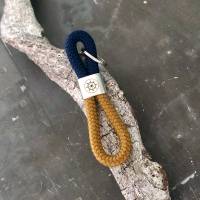 Steuerrad Schlüsselanhänger aus Segelseil für Segler und Motorbootfahrer mit silberfarbenem Schlüsselring Bild 5