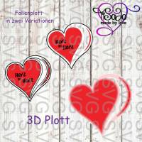 3D Plotterdatei "Herz an Herz" inkl. SVG für Folienplott, DXF Bild 1