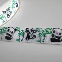Panda Pandabär  22 mm  Borte Ripsband Bild 1