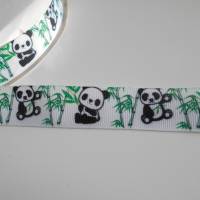 Panda Pandabär  22 mm  Borte Ripsband Bild 2