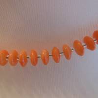 Schmuck Set Bambuskoralle Kette leuchtend orange mit passenden Ohrringen Bild 2