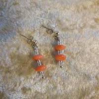 Schmuck Set Bambuskoralle Kette leuchtend orange mit passenden Ohrringen Bild 7