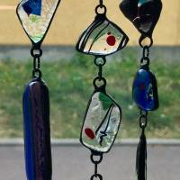 Kettenmandala 'TRIO' aus gefustem Tiffanyglas - handmade, Unikat Bild 1