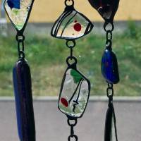 Kettenmandala 'TRIO' aus gefustem Tiffanyglas - handmade, Unikat Bild 3