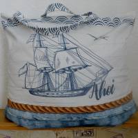 Shopper Bag XXL /  Stofftasche / Strandtasche / der ideale Alltagsbegleiter im maritimen Style - " Ahoi" Bild 1