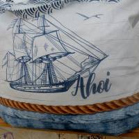 Shopper Bag XXL /  Stofftasche / Strandtasche / der ideale Alltagsbegleiter im maritimen Style - " Ahoi" Bild 2