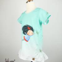 Shirt Kurzarm "Carina" Mädchen mit Pusteblumen Mint Bild 2