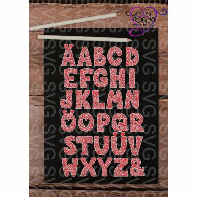 Plotterdatei "HerzABC" SVG, DXF, PNG, inkl. Digistamps
