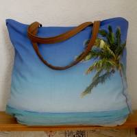 Shopper Bag XXL /  Stofftasche / Strandtasche  im maritimen Style - " Irgendwo ist immer Sommer" Bild 5