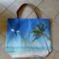 Shopper Bag XXL /  Stofftasche / Strandtasche  im maritimen Style - " Irgendwo ist immer Sommer" Bild 8