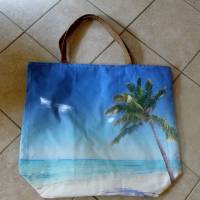 Shopper Bag XXL /  Stofftasche / Strandtasche  im maritimen Style - " Irgendwo ist immer Sommer" Bild 9