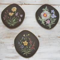 3 Vintage Wandteller Blumen 50er Jahre Bild 1