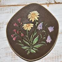 3 Vintage Wandteller Blumen 50er Jahre Bild 2